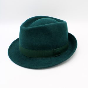 chapéu trilby lã cor azul pato