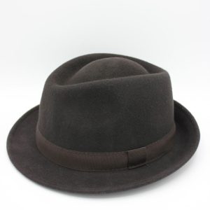 chapéu trilby lã cor castanho