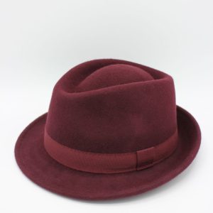 chapéu trilby lã cor rosa