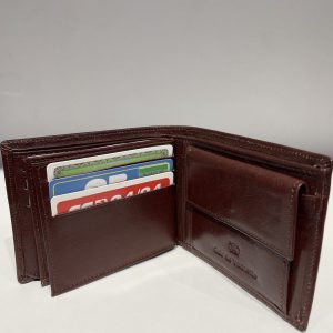 carteira bifold pele genuína aberta