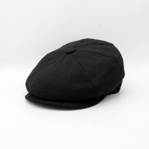 Boina oitavada linho bege e preto conjunto