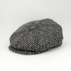 Boina oitavada herringbone cinzento visão frontal