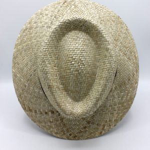 Chapéu de palha Pork Pie vista lateral aba revirada