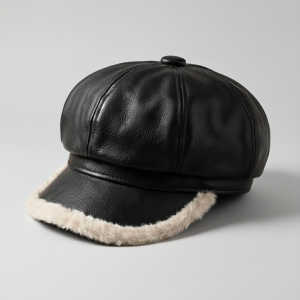 Boina napa pêlo vista lateral estilo baker boy