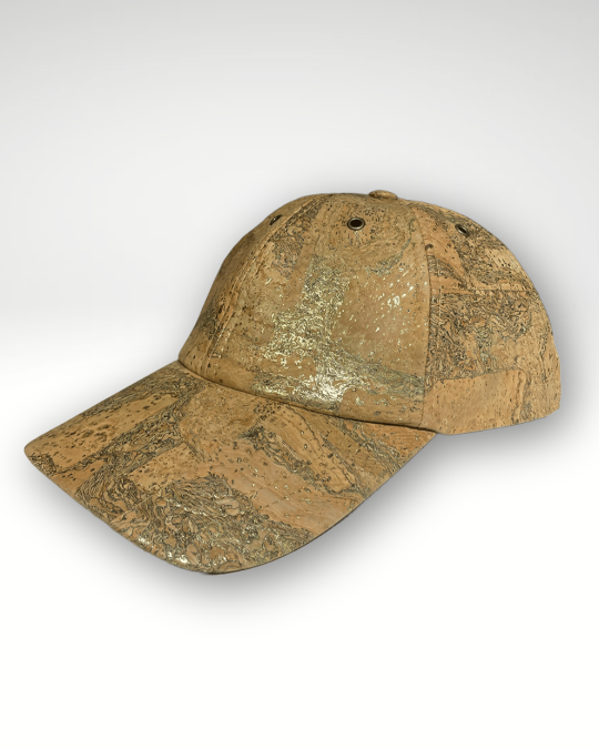 Boné de cortiça cor castanho — detalhe do laminado | Chapéus Lisboetas