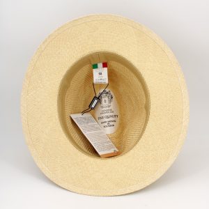 Chapéu de palha equatoriana paja toquilla — vista detalhe