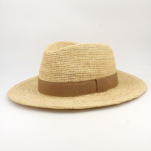 Chapéu de palha natural em taupe