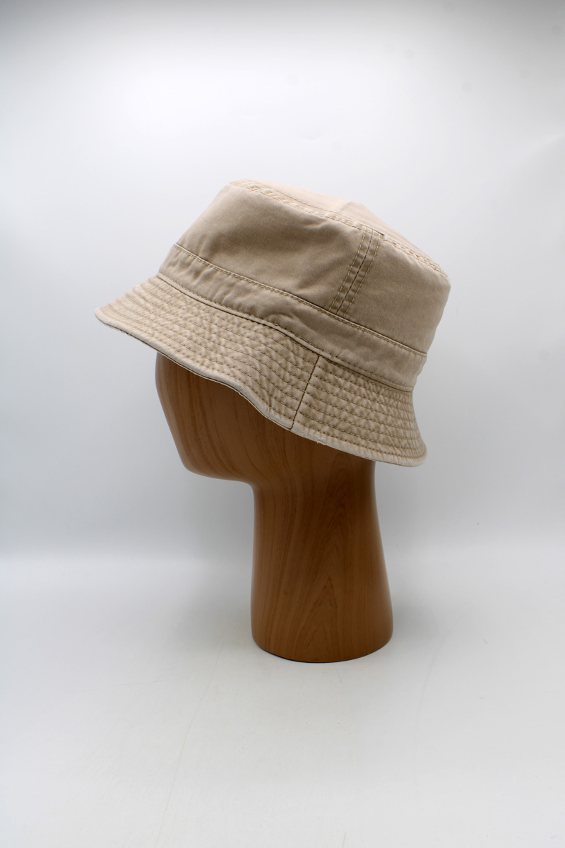 SKU 15264C — Chapéu bucket bege-claro, vista lateral