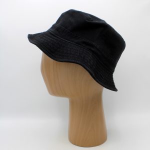 SKU 15264C — Chapéu bucket preto, vista lateral
