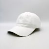SKU 15263 — boné de beisebol de algodão branco, vista de três quartos.