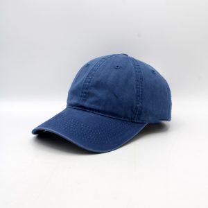 SKU 15263 — boné de beisebol de algodão azul-real, vista de três quartos.