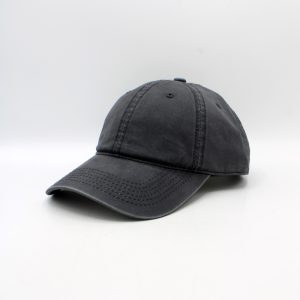 SKU 15263 — boné de beisebol de algodão cinzento-escuro, vista de três quartos.