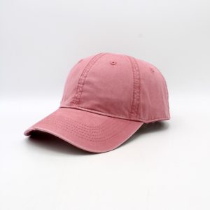SKU 15263 — boné de beisebol de algodão rosa, vista de três quartos.