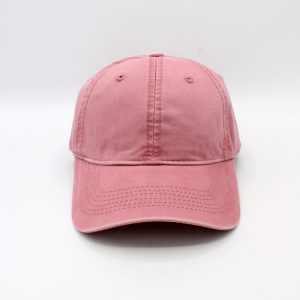 SKU 15263 — boné de beisebol de algodão rosa, vista frontal.