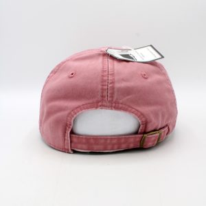 SKU 15263 — boné de beisebol de algodão rosa, vista traseira com ajuste.