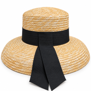 Chapéu Cloche de Palha Natural com Fita